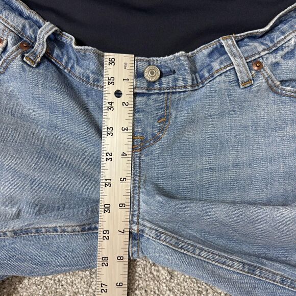 Abercrombie & Fitch Maternity Jeans Womens 29 Blue The Ankle Straight Distressed - Picture 9 of 12